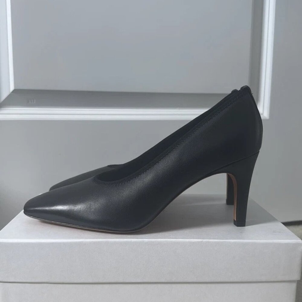 NIB VINCE Tova Black Leather Heels Pumps 8.5 M